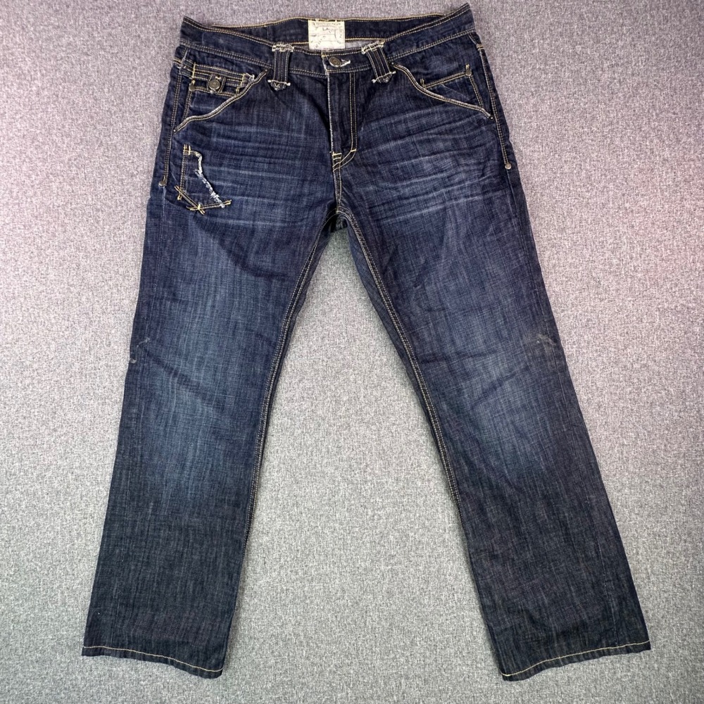 Taverniti So Jeans Jeans Mens 36 MR18306 Blue Distressed Contrast Stitching